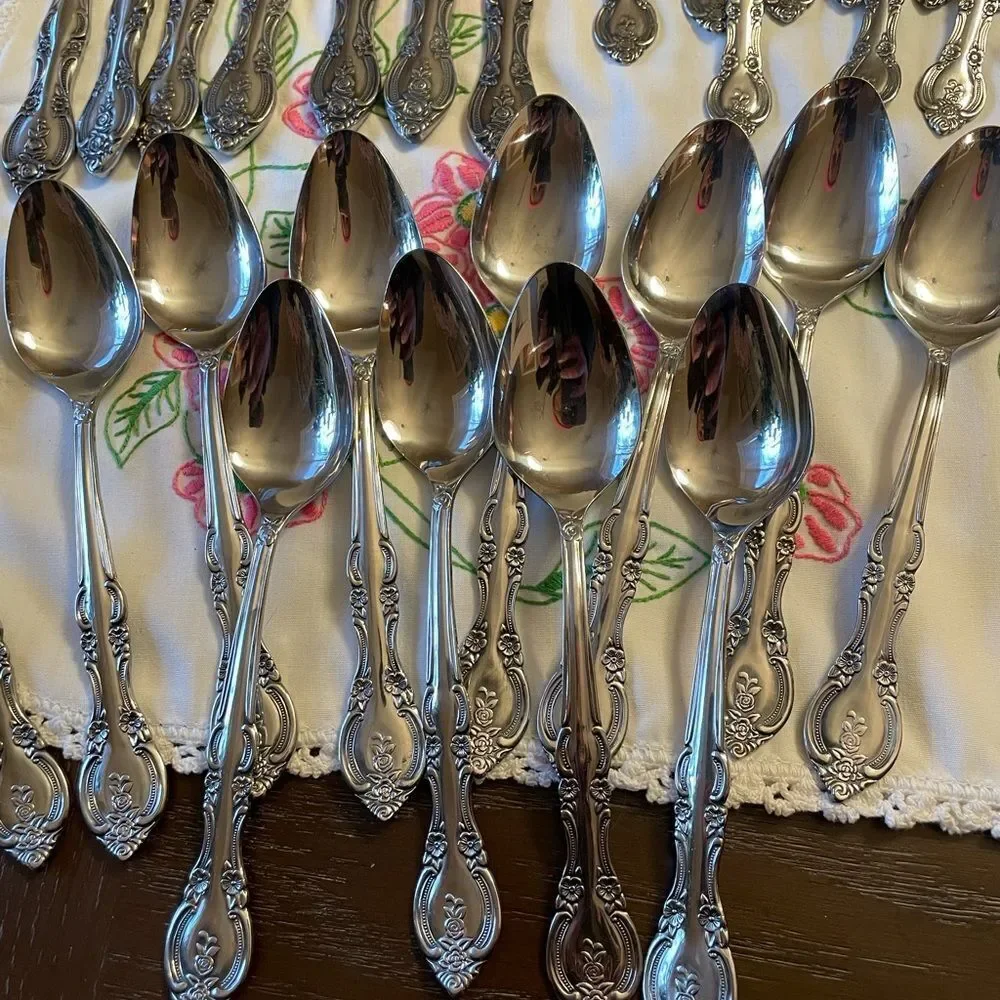 Marseille’s Vintage Flatware Rose Pattern Made in Japan Gorgeous Flatware